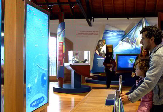 A family of visitors put their sailing skills to the test at the Sailing Museum in Newport, Rhode Island.