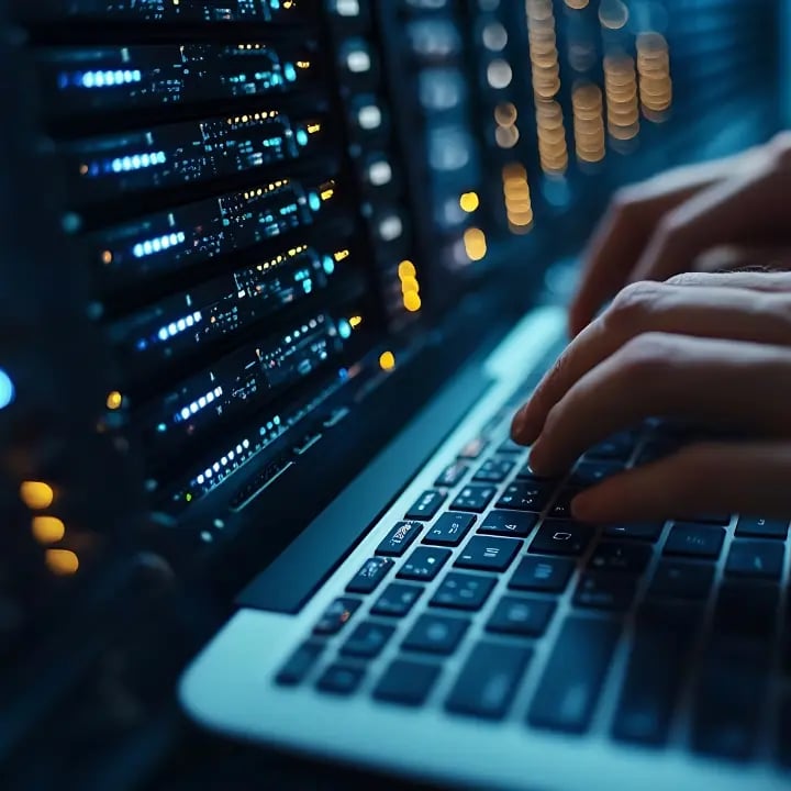 An Electrosonic AV technician remotely diagnoses system issues using real-time monitoring and advanced support tools.