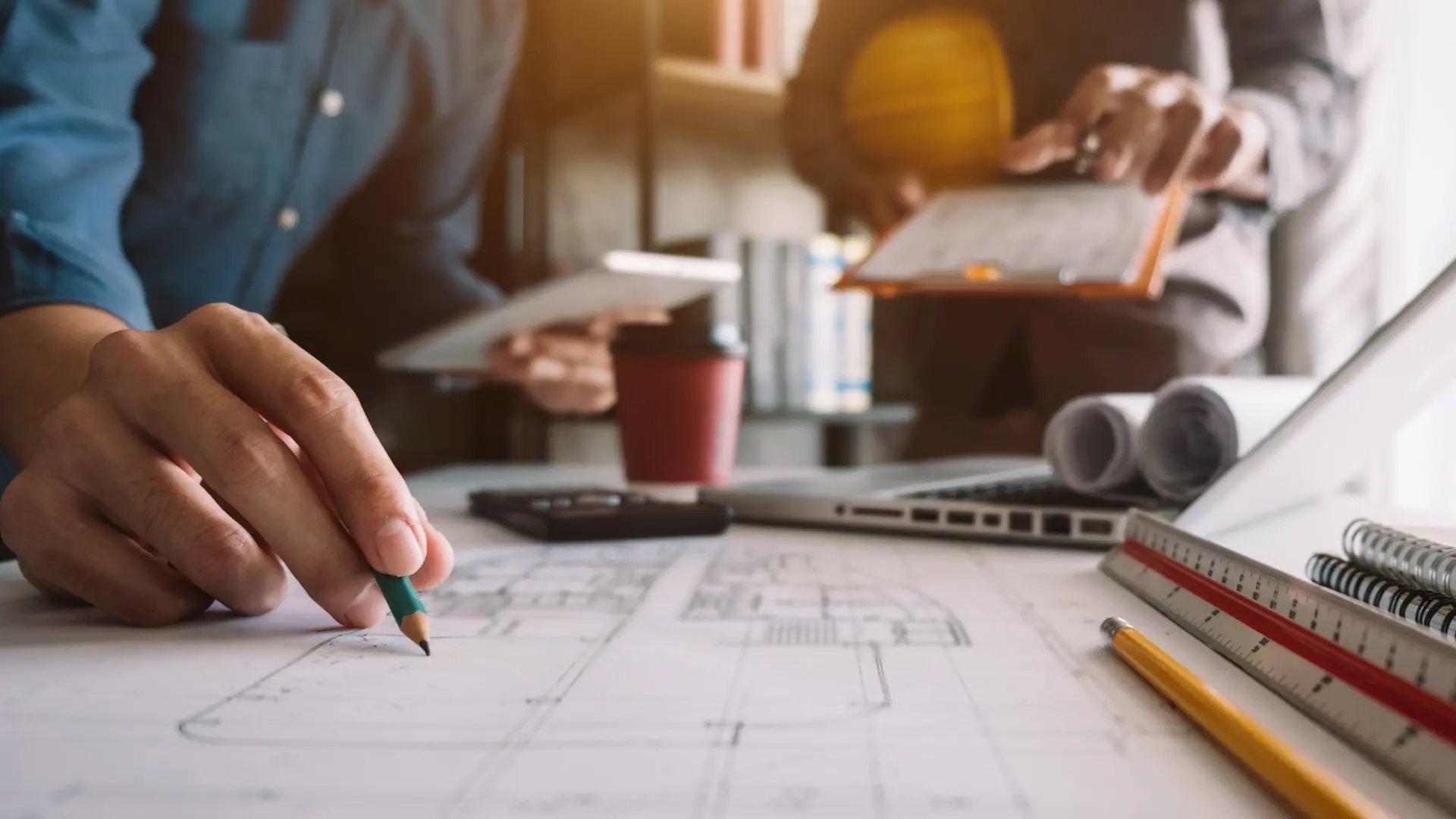 An engineer reviewing an AV design.