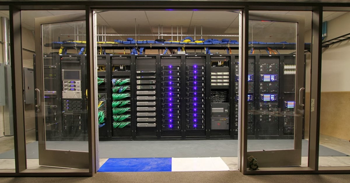 Audiovisual rack system built by Electrosonic engineers and technicians.