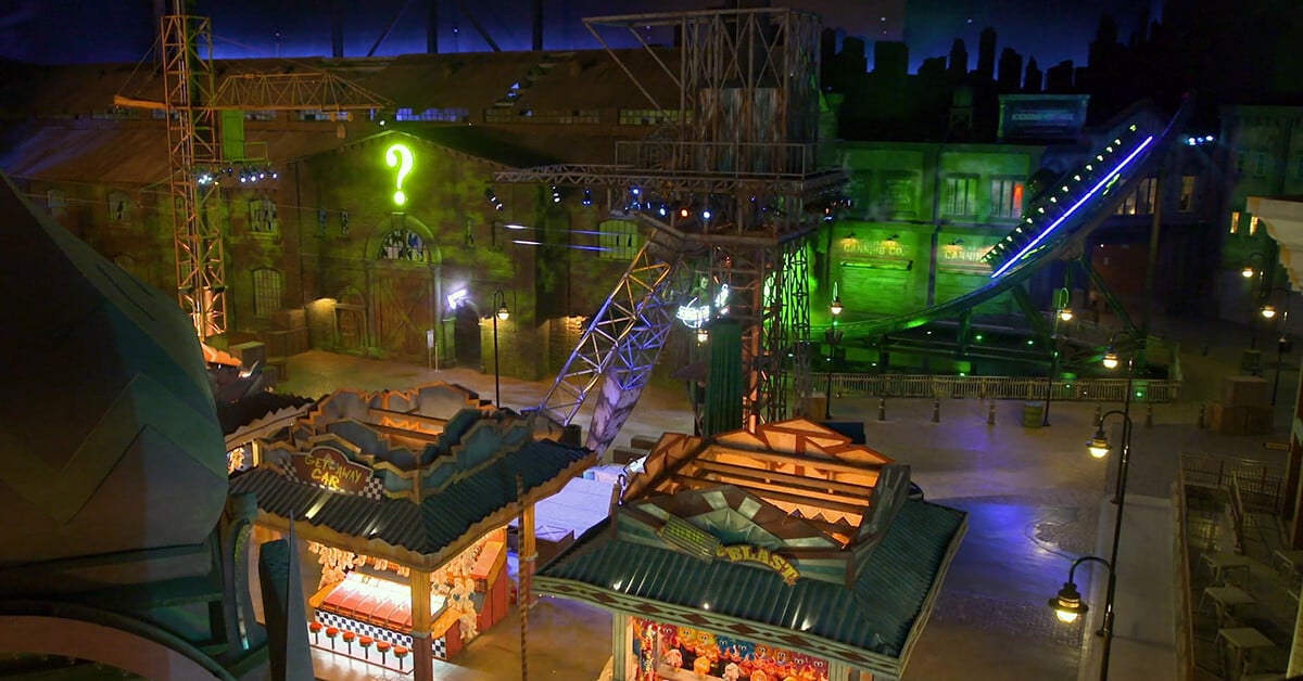 Riddler ride at Warner Bros. World Abu Dhabi.