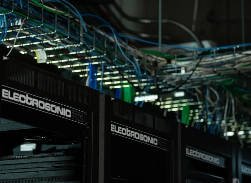 Audiovisual racks assembled and installated within a customer site.