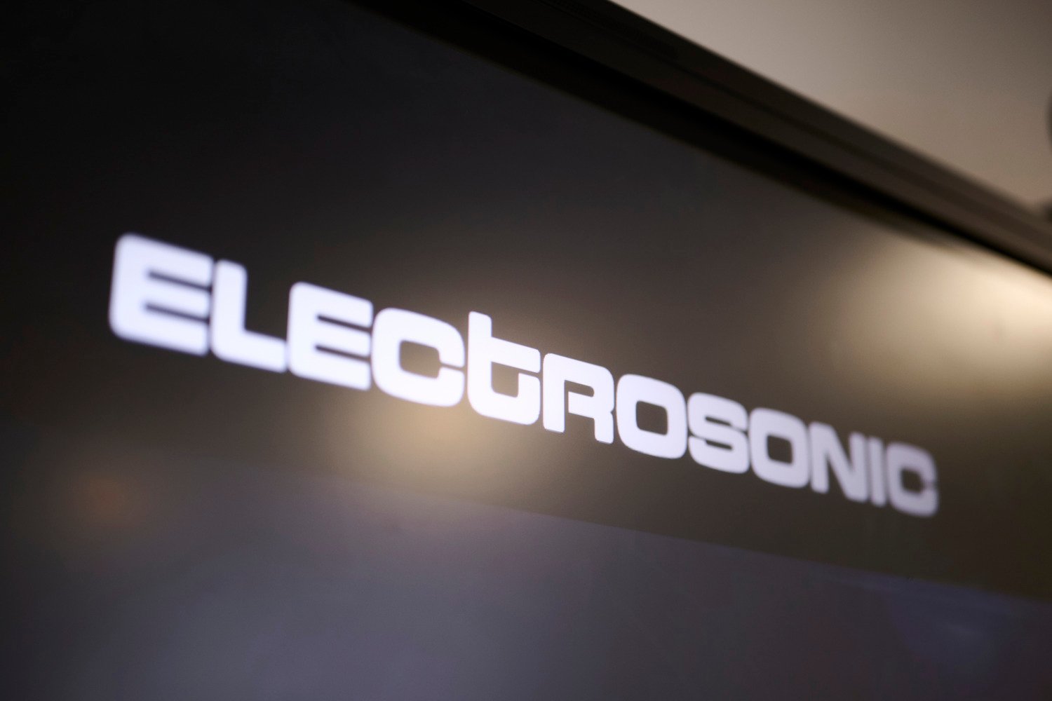 The Electrosonic logo on the interactive display.