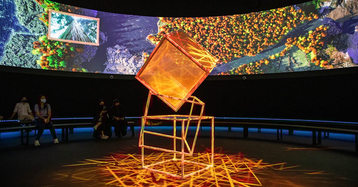 Guests watching the show at the Canada Pavilion at Expo 2020 Dubai.