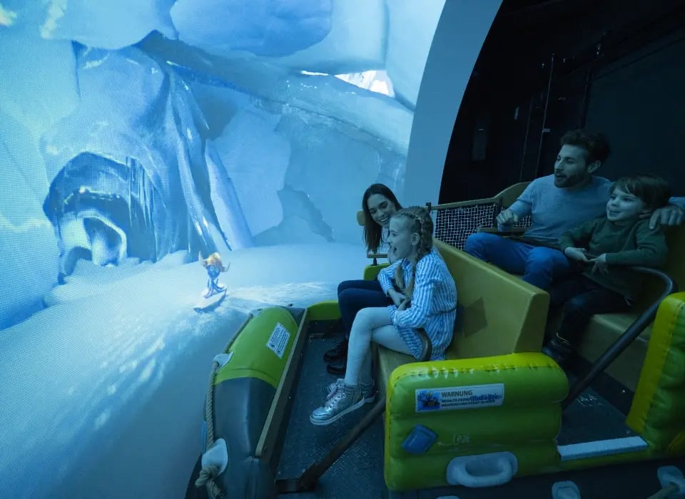 Guests at Eurpa Park enjoying the Snorri Touren darkride.-1