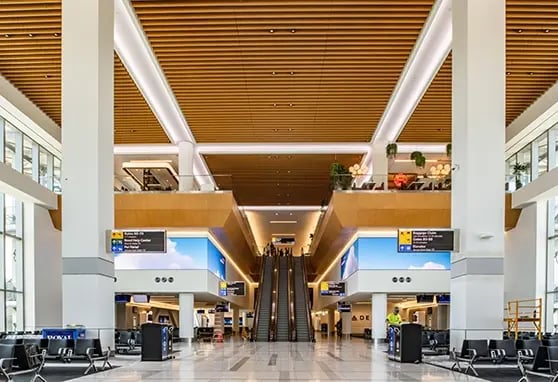 High-brightness LED displays in LaGuardia’s Terminal C provide real-time travel updates, gate changes and public service announcements to streamline passenger movement.