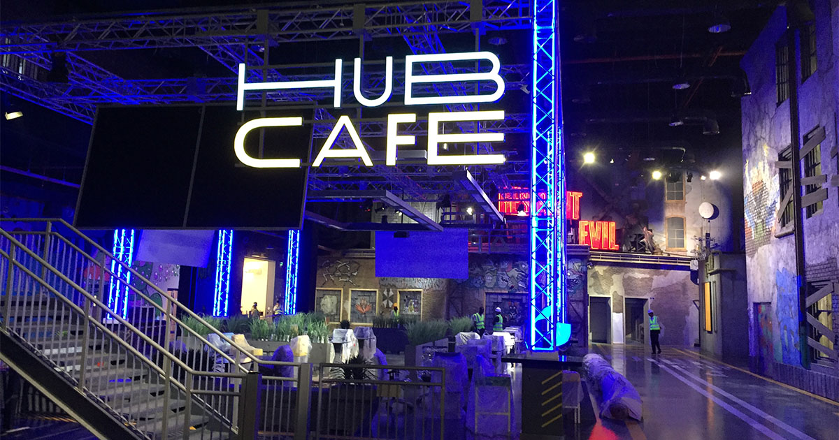 Exterior of the Hub Zero experience in Dubai.