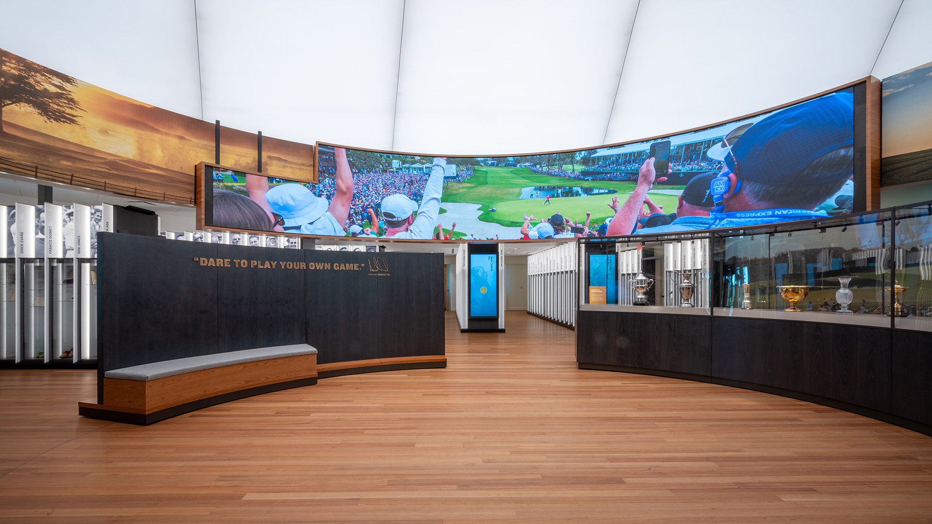 Large video wall and several LED totems at the USGA Visitor Center and Galf Hall of Fame.