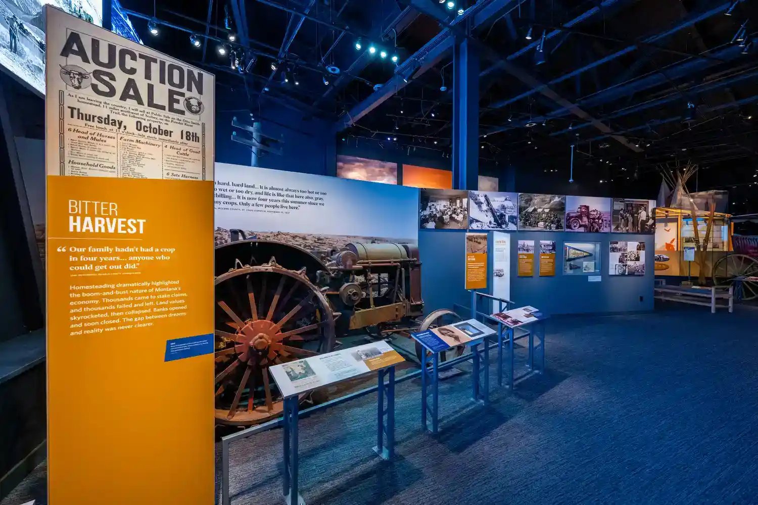 Side angle of museum exhibits.