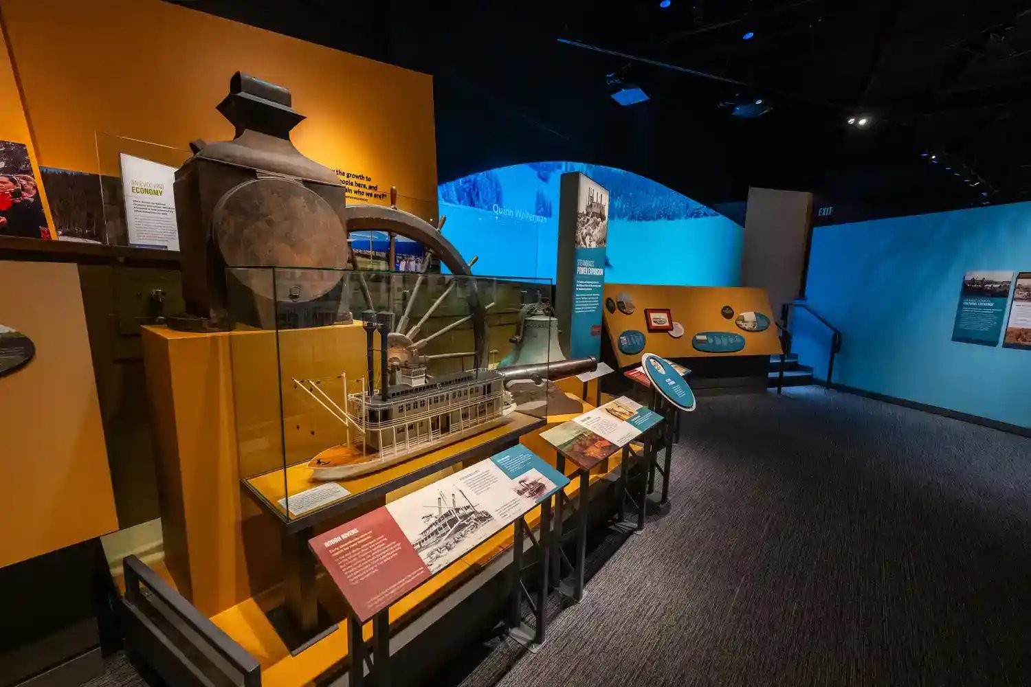 An exhibit with Montana artifacts.