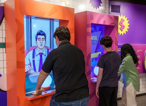 People interacting with a technological Fortune Teller
