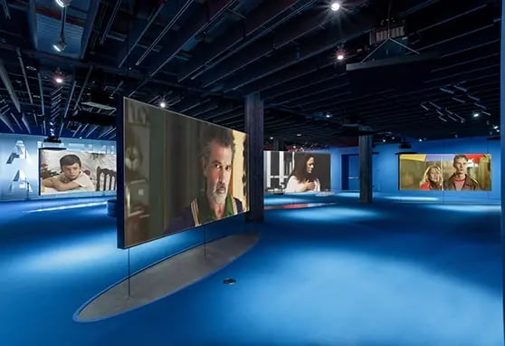 One of the Academy Museum of Motion Pictures exhibits which uses projection to loop movie scenes.