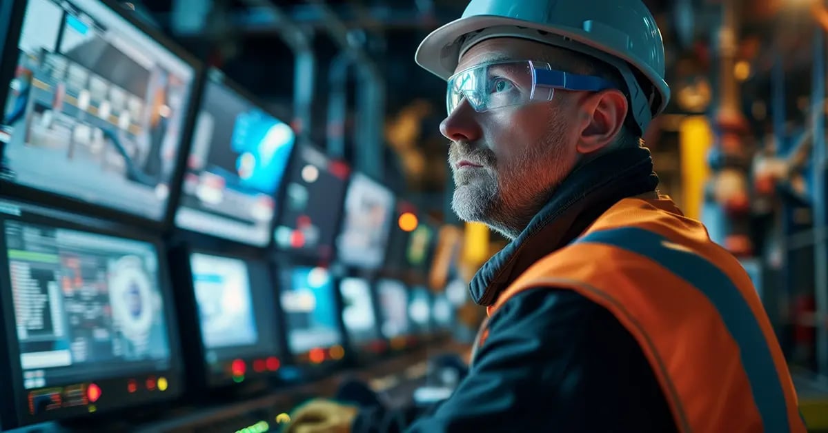 Operators work in a high-security control room, focused on monitoring and managing essential operations.