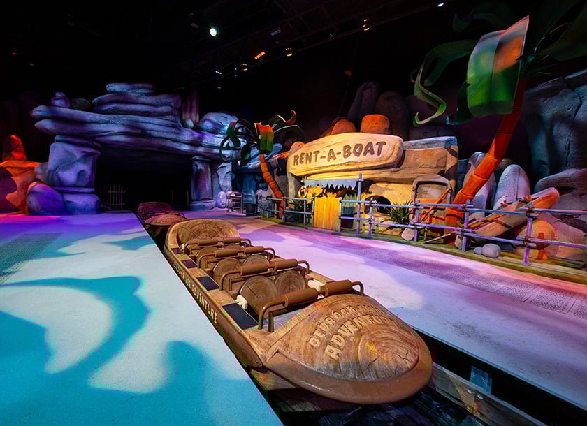 The Flintstones Bedrock Adventure ride at Warner Bros. World Abu Dhabi