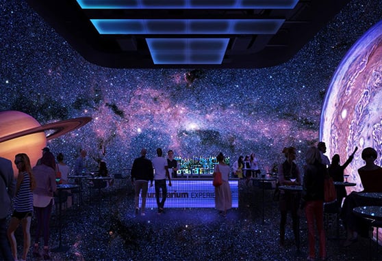 The bar experience at Illuminarium, Atlanta.