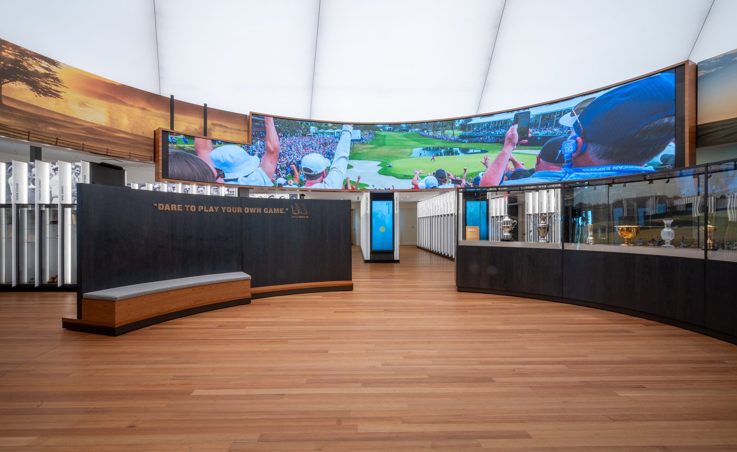 The exhibit space at the USGA Experience and World Golf Hall of Fame.