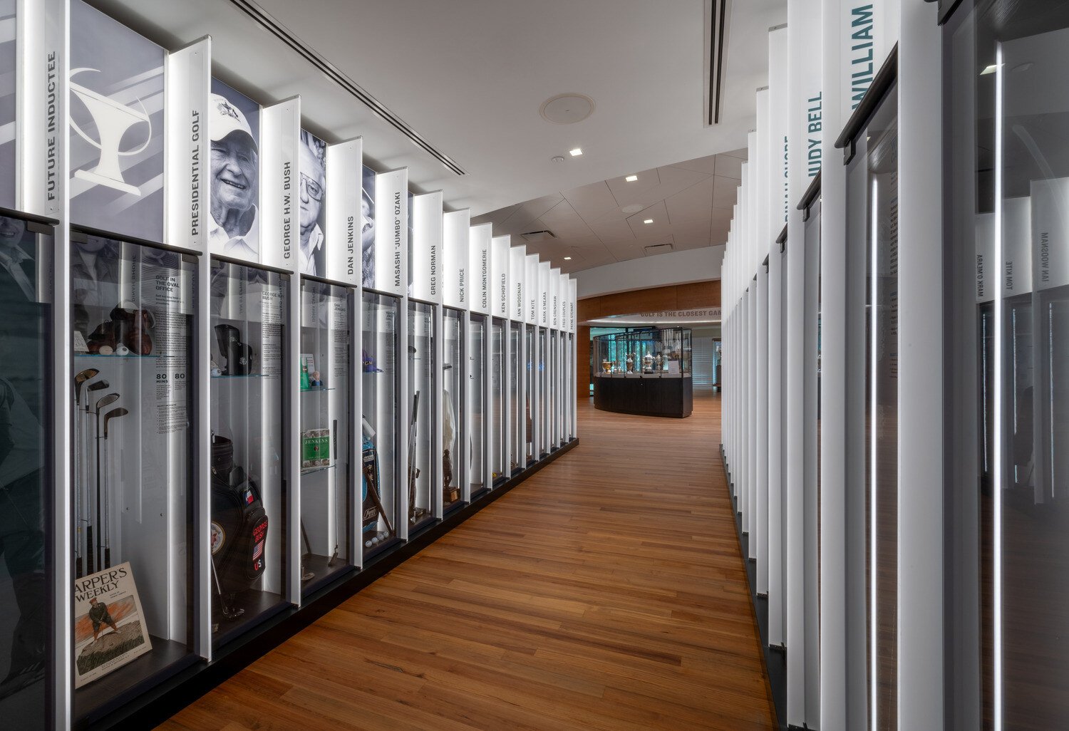 A view of both sides of the lockers in the lockers exhibit