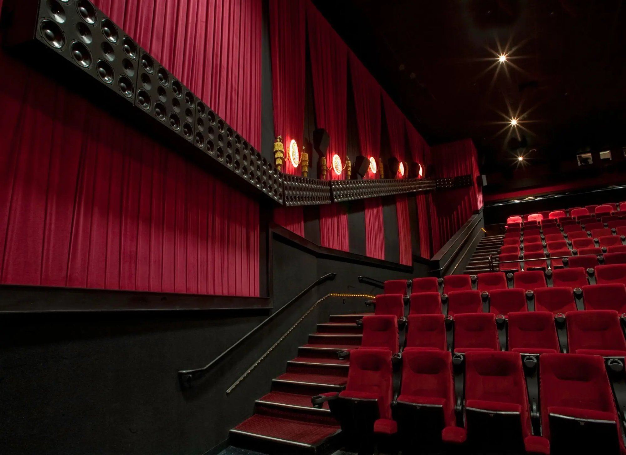 A closeup view of the wrap-around audio system at the Mann Chinese Theater in Hollywood.