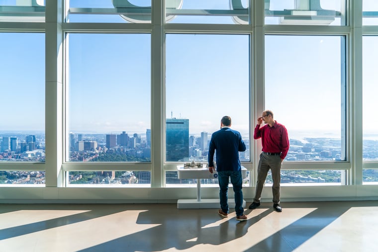 Joel Zink and Sean McChesney exploring View Boston. 
