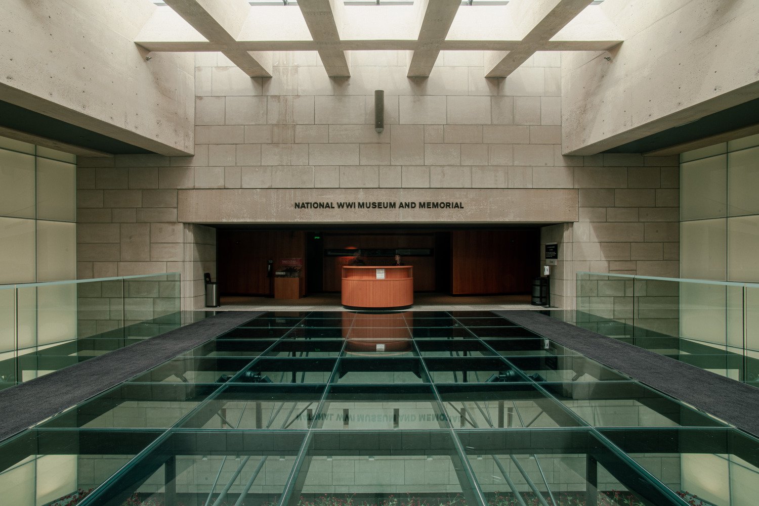 The interior of the Museum with structural beams