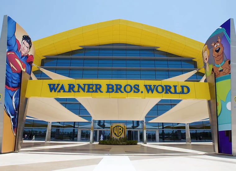 Exterior of the Warner Bros. World Abu Dhabi Theme Park.