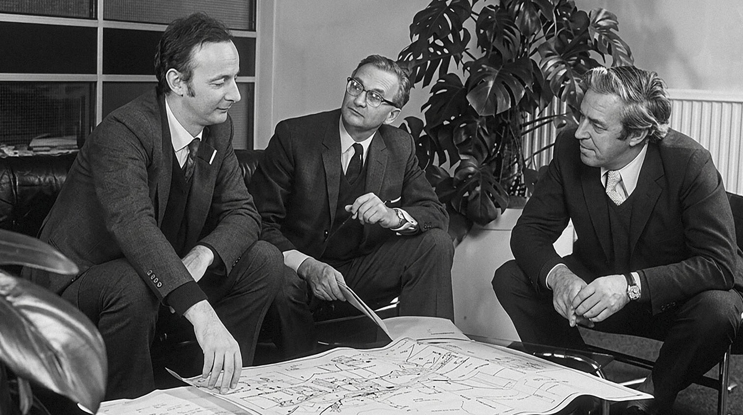 black and white image of founders