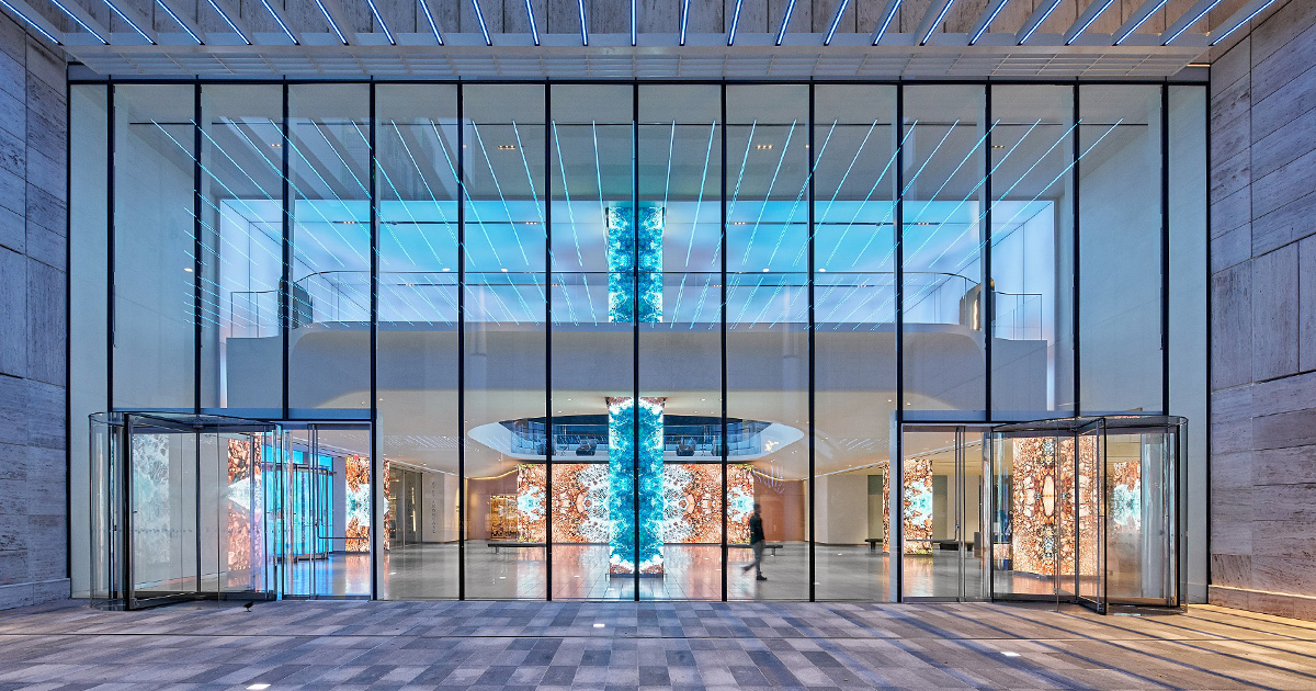 Dynamic audio and LED display for AT&T in downtown Dallas