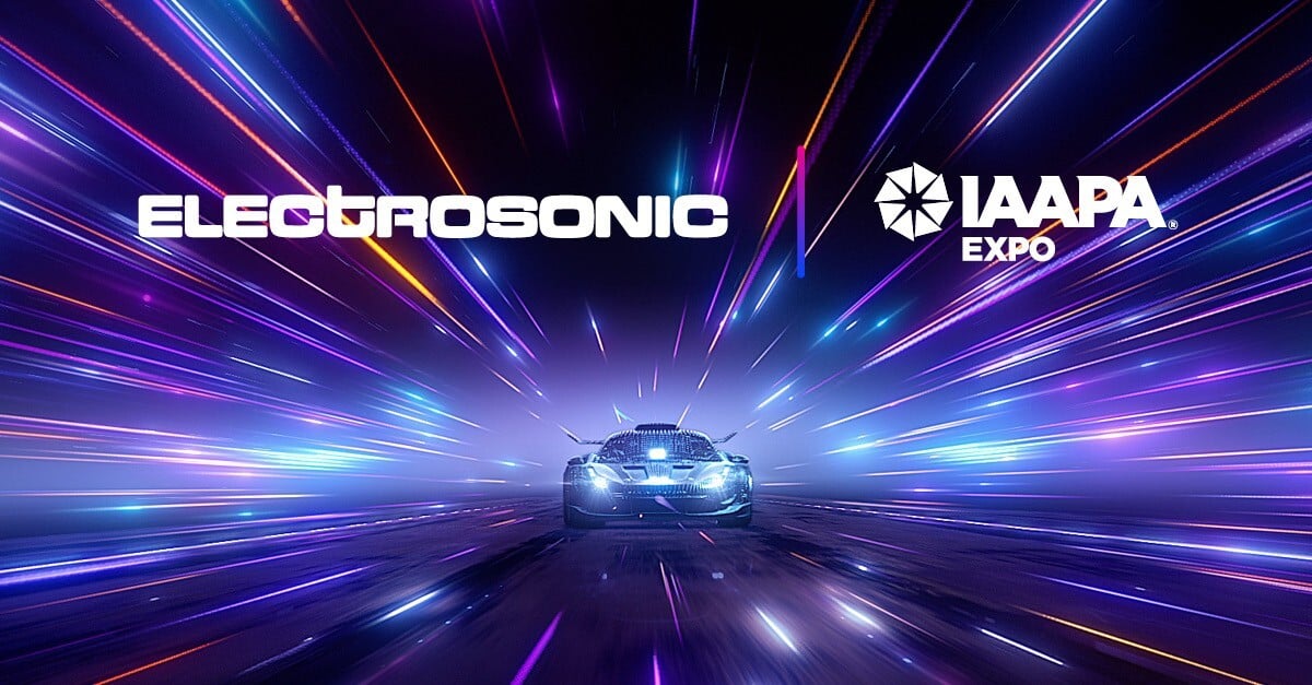 Electrosonic and IAAPA logos side by side.